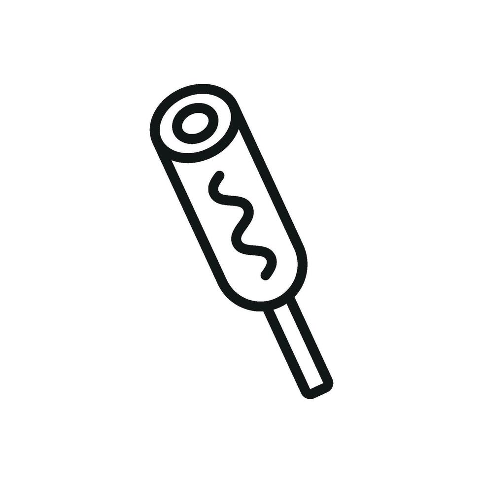 Sophisticated and elegant corn dog food icon created with a modern graphic aesthetic vector