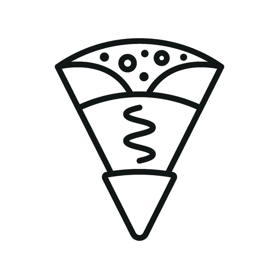 A bold yet refined design concept for a minimalist crepe icon vector