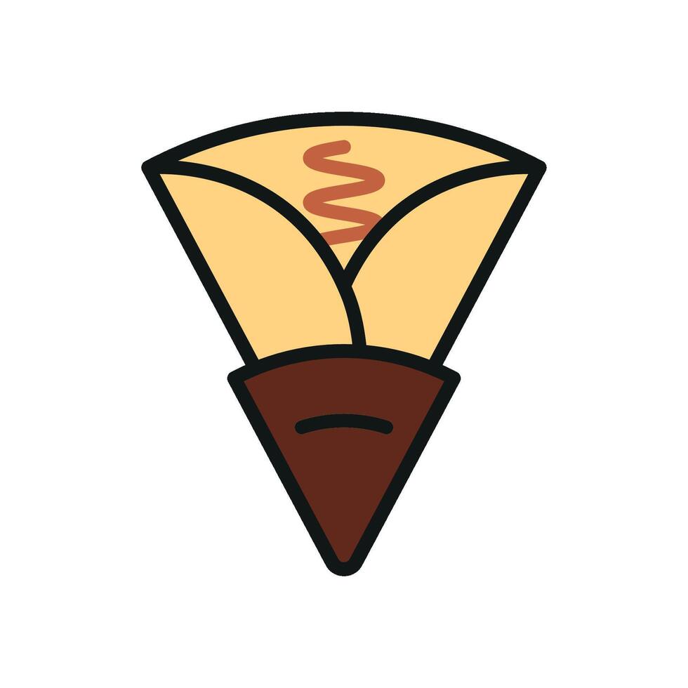 Simple and stylish crepe icon showcasing a modern design approach vector
