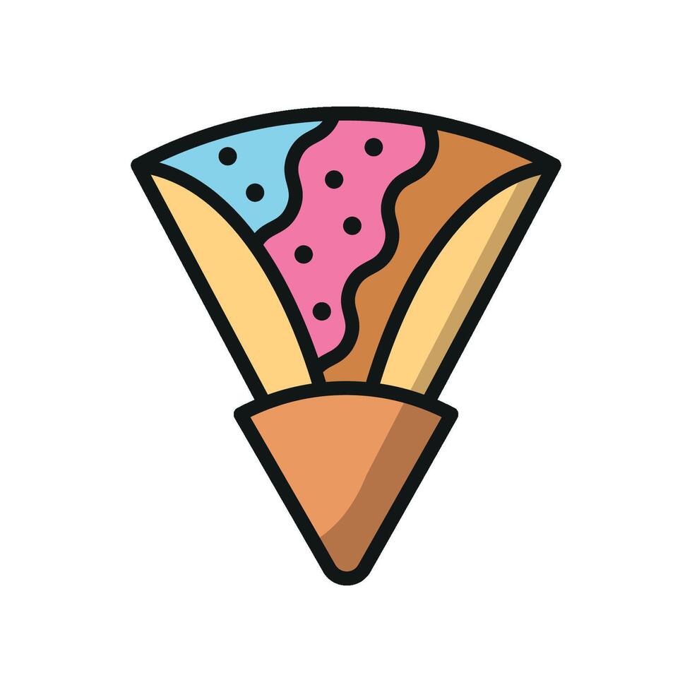 Minimalist crepe icon highlighting a clean and functional design vector