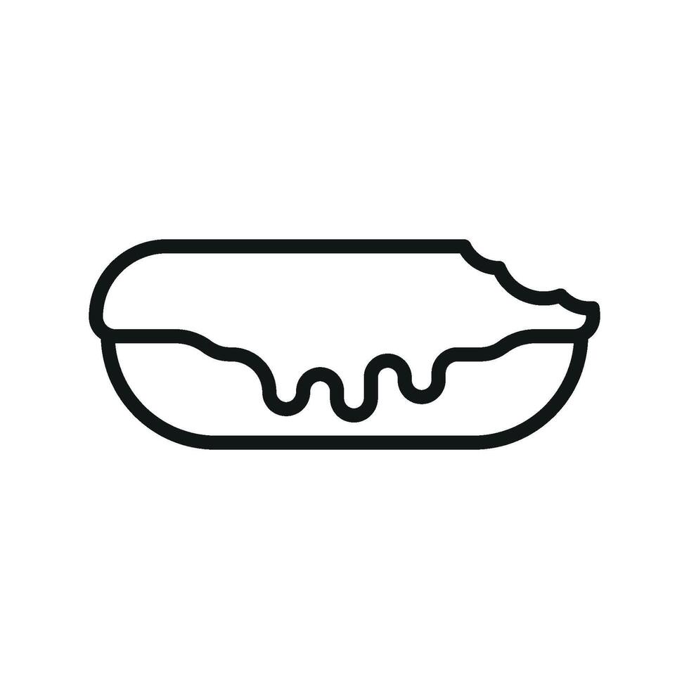 The design of the eclair food icon highlights a contemporary and minimalist concept graphic vector
