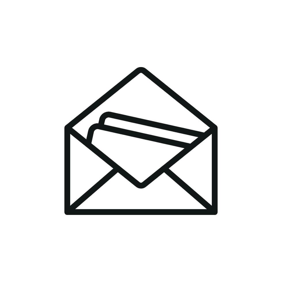 The envelope icon design showcases a clean and minimalist graphic concept vector