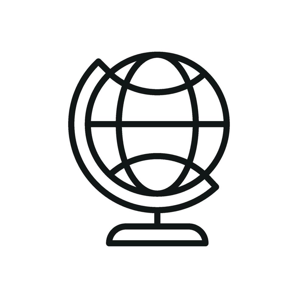 The design of the globe icon highlights a clean and simple modern graphic concept vector