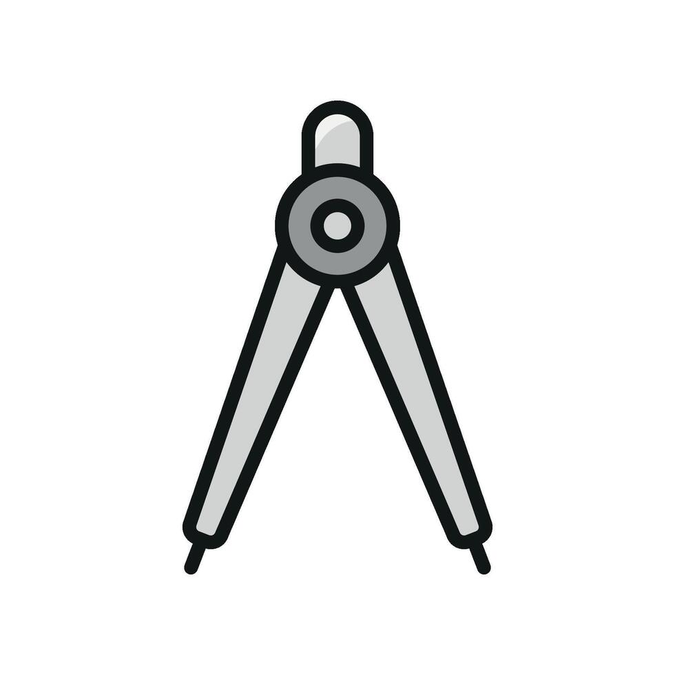 The ruler compass office icon design presents a clean and contemporary concept graphic vector