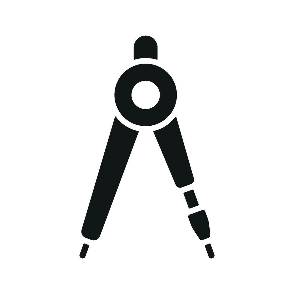A sleek and modern concept graphic defines the ruler compass office icon design vector
