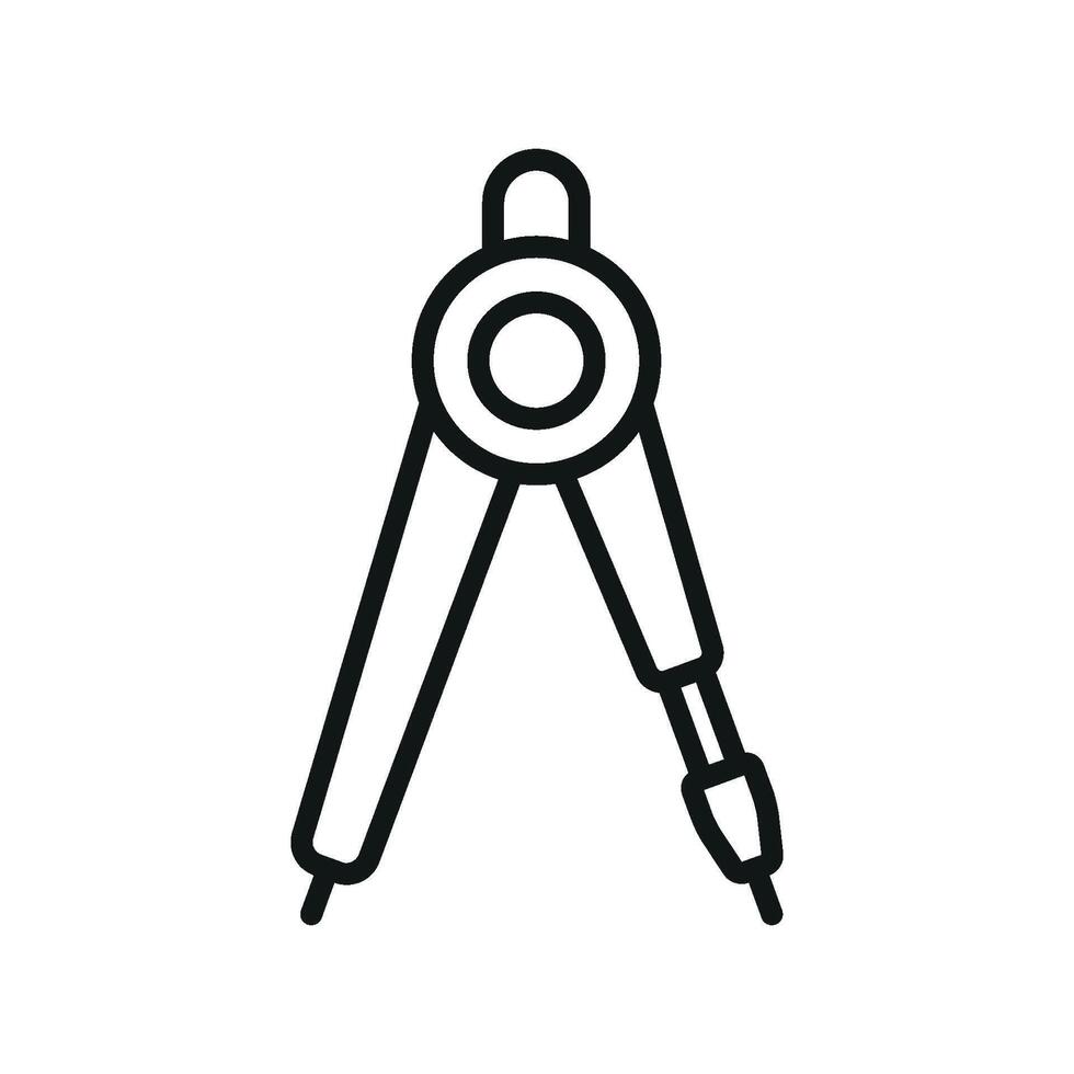 Ruler compass office icon design reflects a minimal and modern concept graphic vector