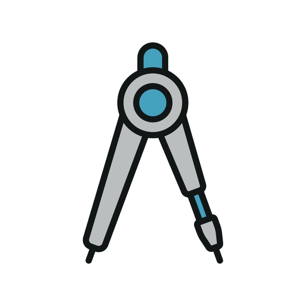Simple and modern concept graphic shapes the ruler compass office icon design vector