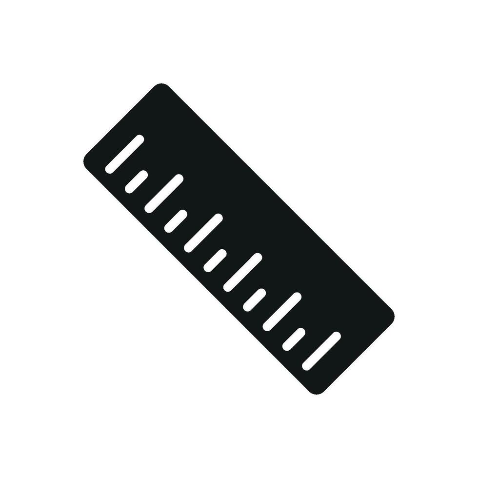 Ruler icon for study lesson with pencil or pen in modern simple style vector