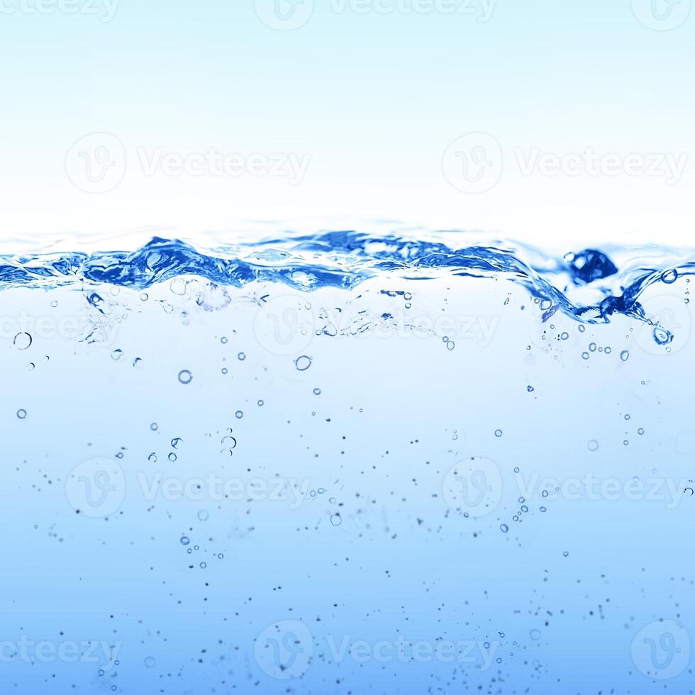 Tranquil blue waterscape with crystal clear reflections photo