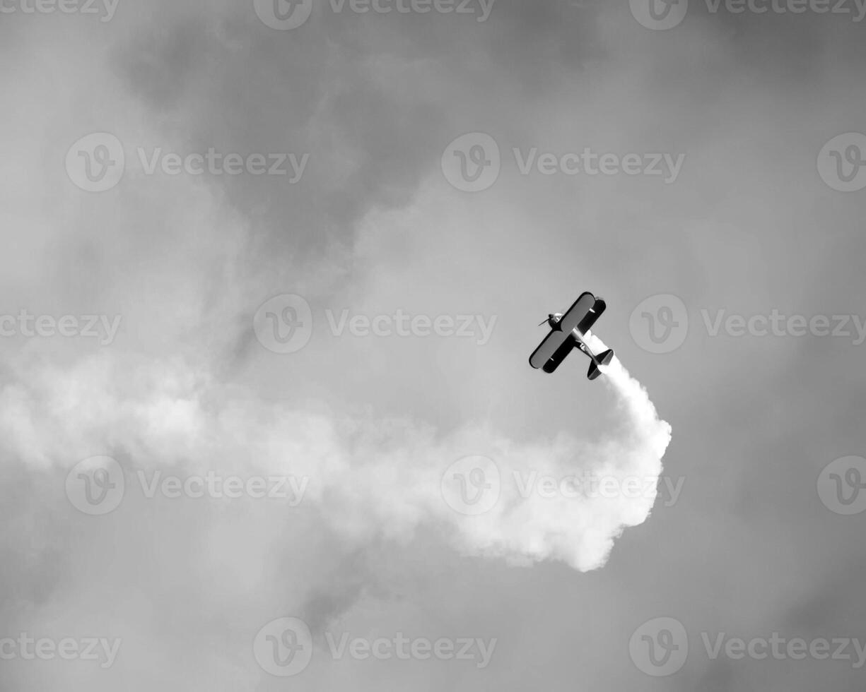 Aiplane close view black and white monochrome background. Aviation in the sky wallpaper. Plane close view photo