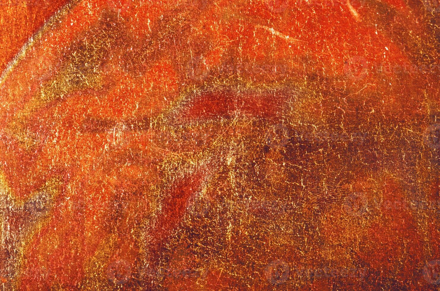 Celestial Event. An Orange Amber Peach Circle Among Metallic Trees photo