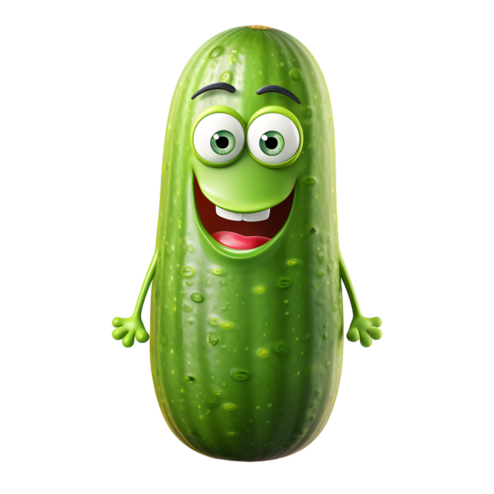 Playful Cucumber Character png