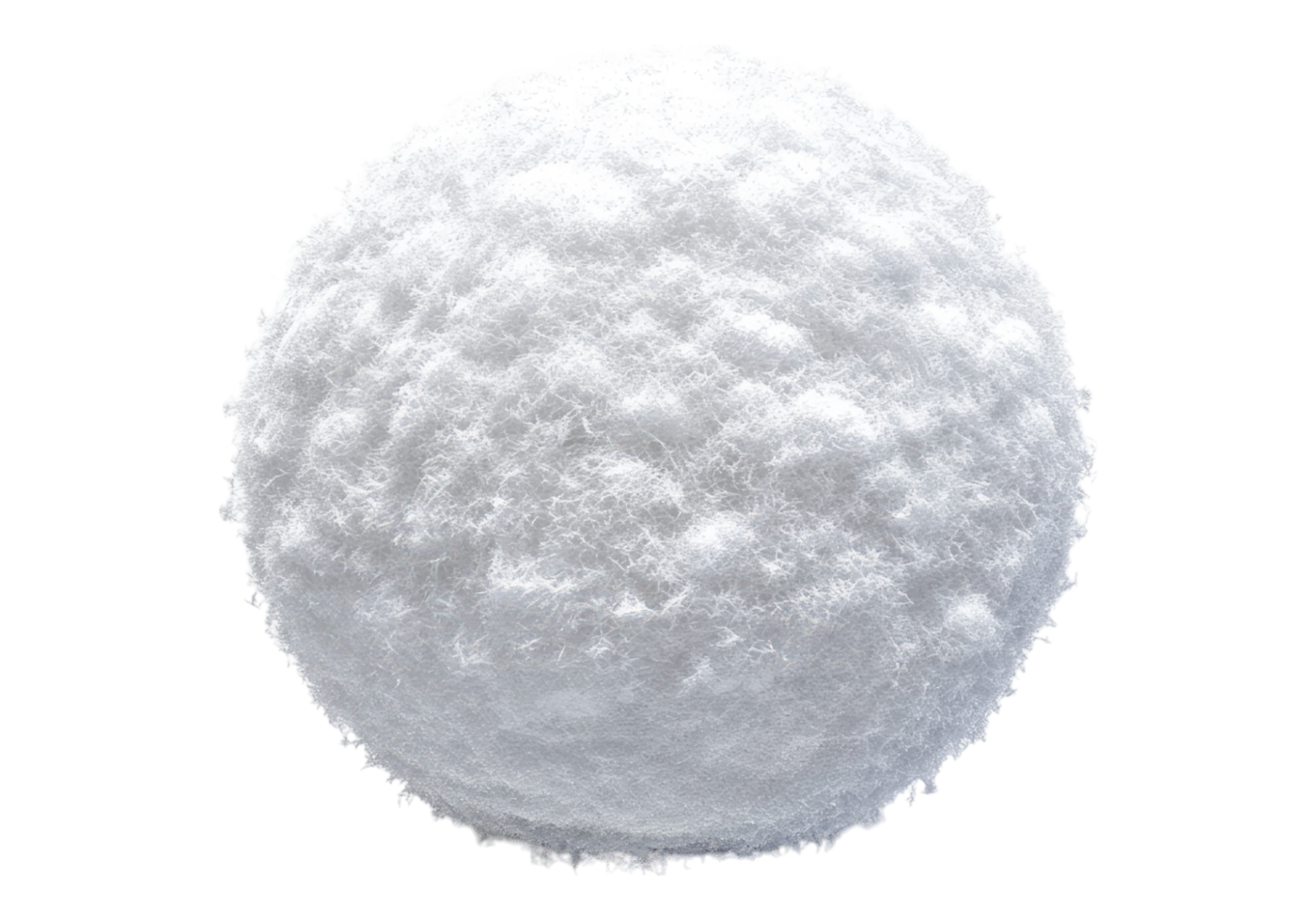 A white ball of snow on a transparent background png
