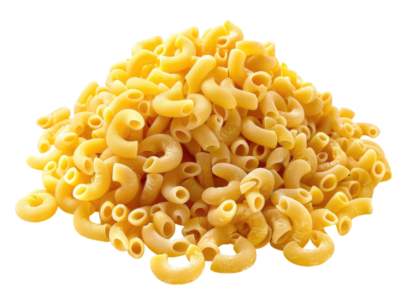 Dried macaroni. Isolated png