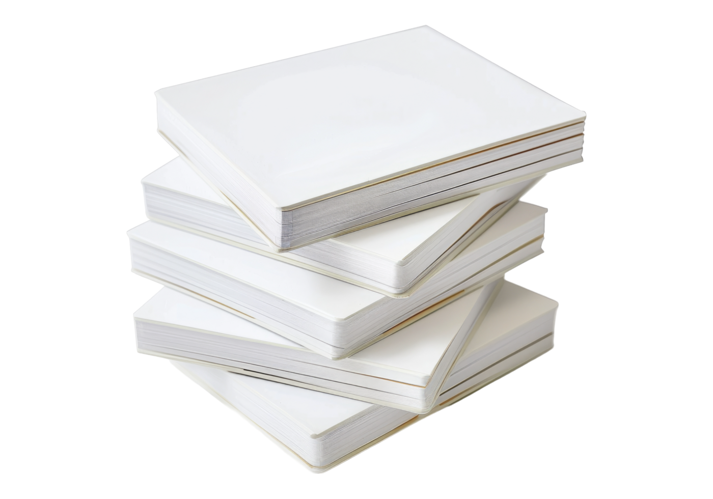 A stack of white books on a transparent background png
