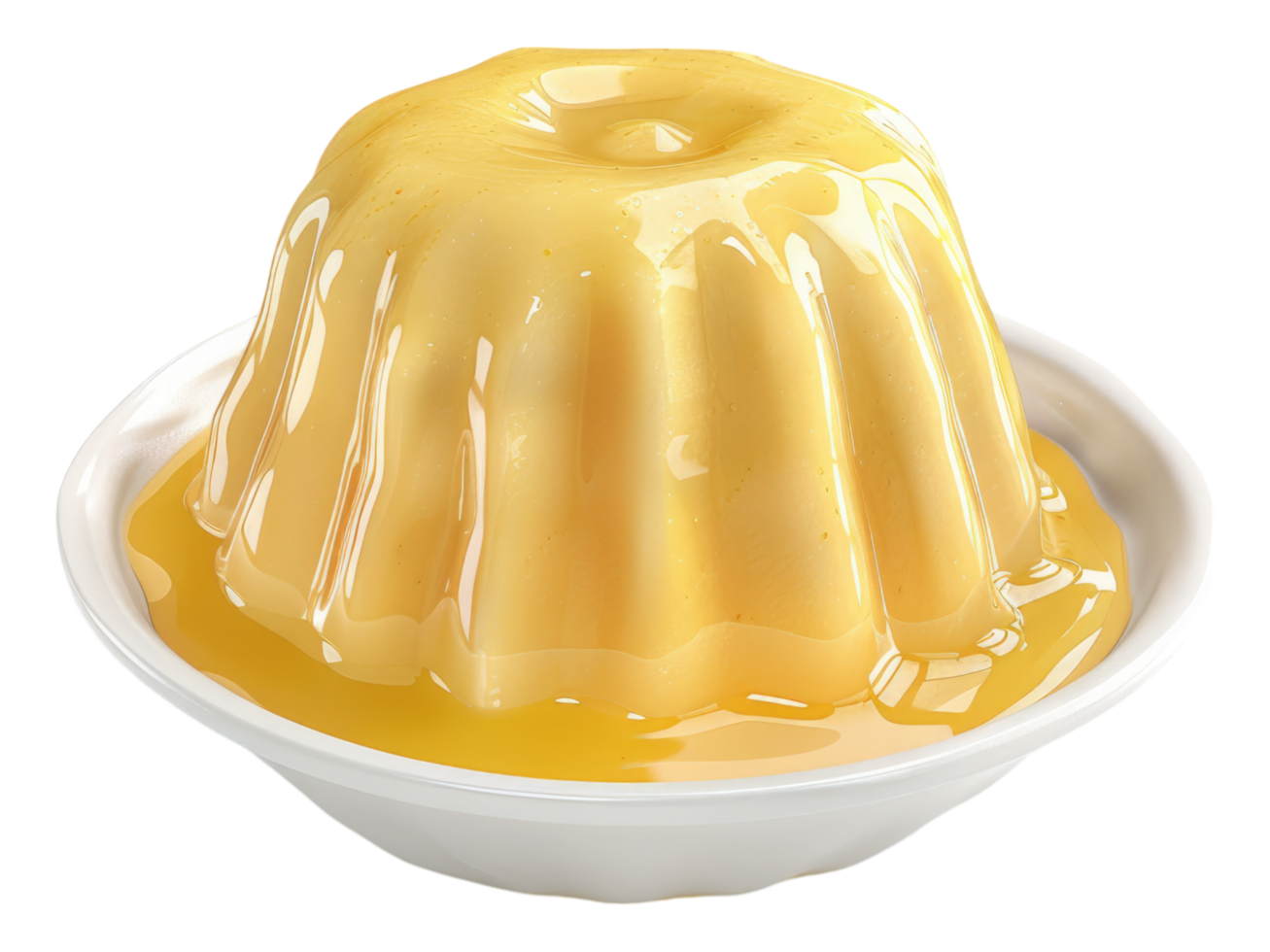 Custard pudding. Isolated png