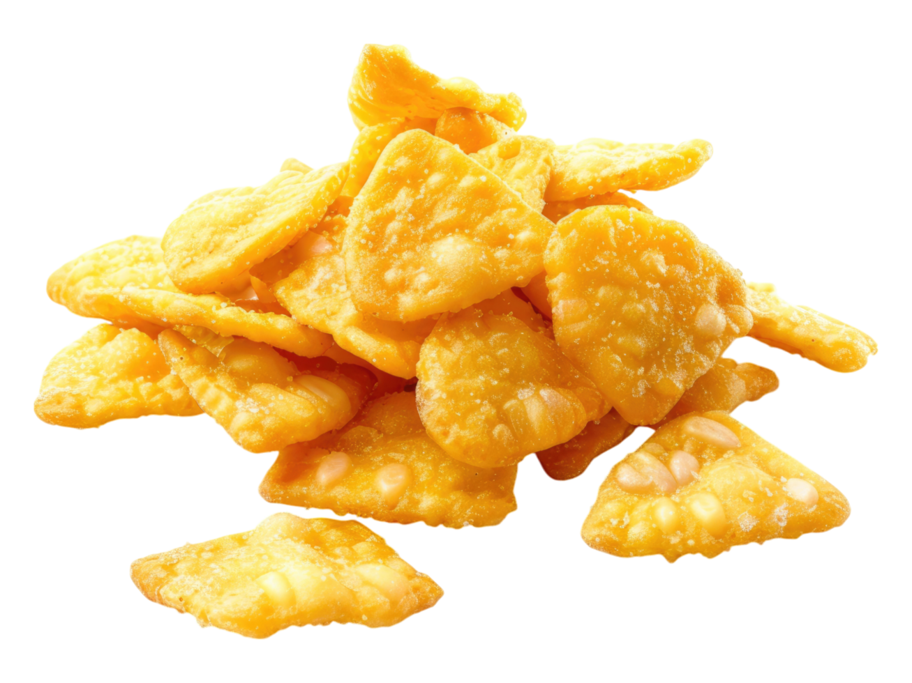 Crunchy corn snacks. Isolated png
