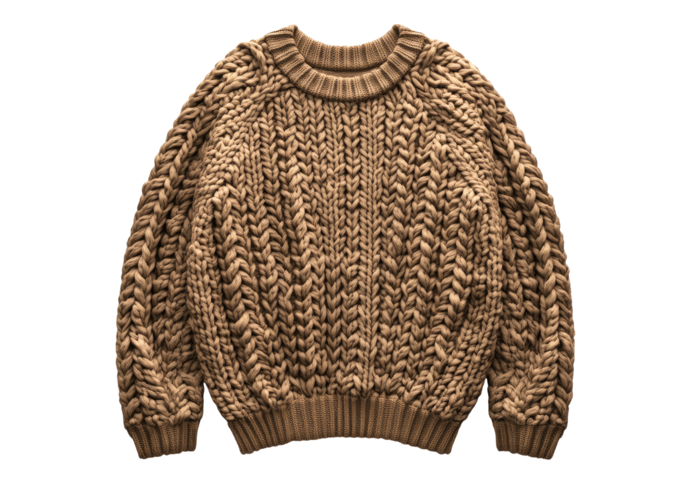 Photo of chunky knit sweater. Transparent background. Isolated . png