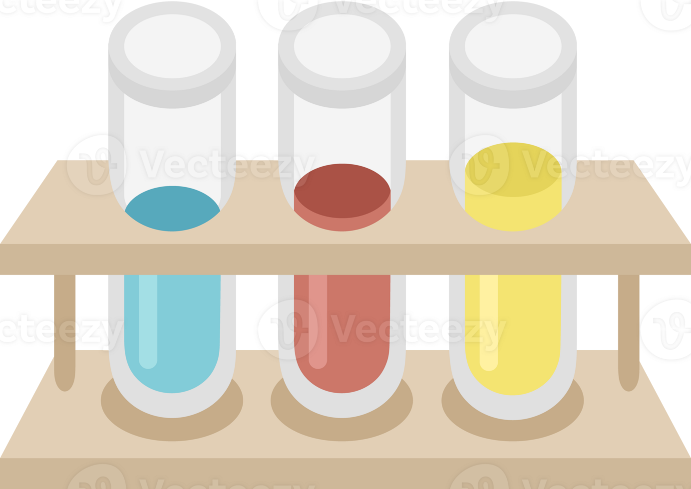 Colorful Test Tubes in Lab Rack png