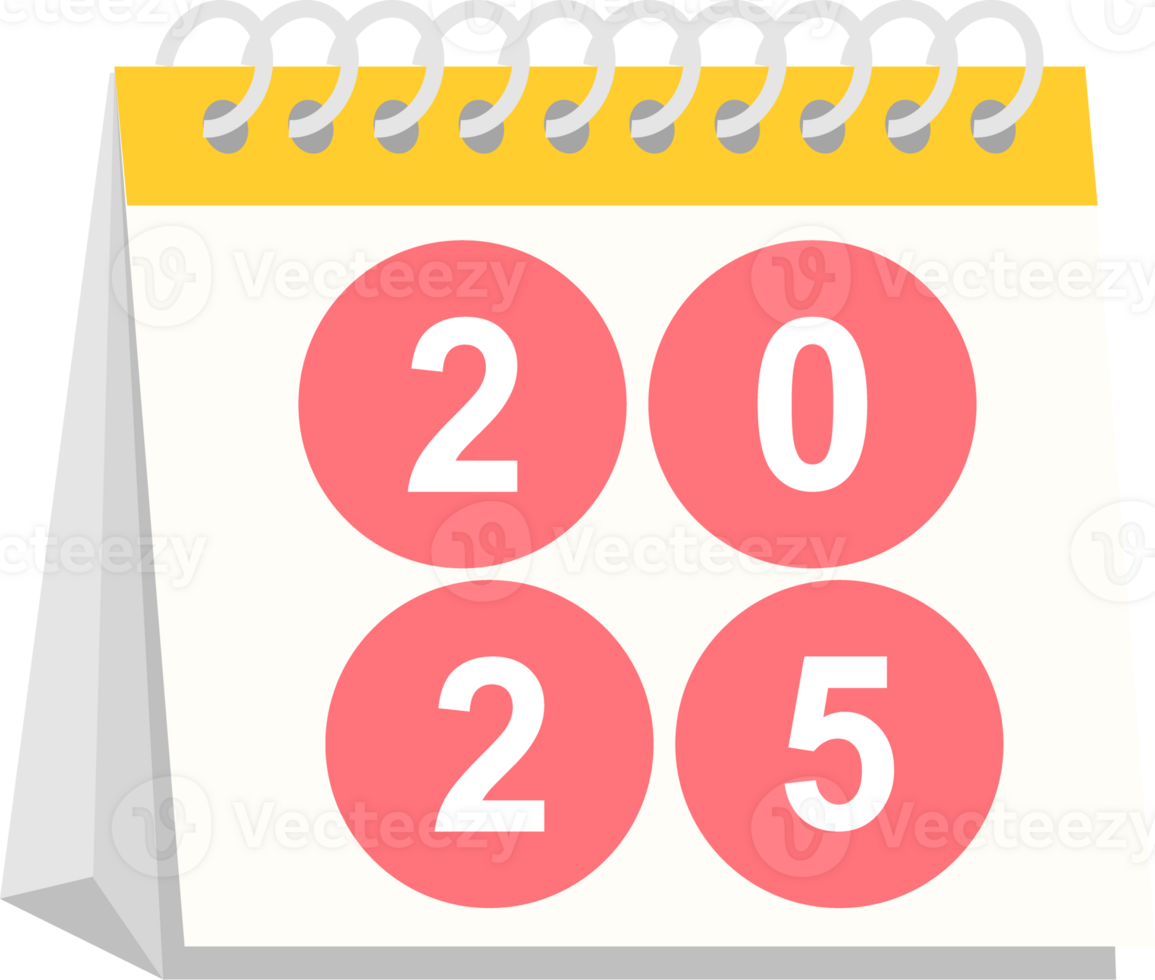 Illustration of 2025 Calendar Graphic png