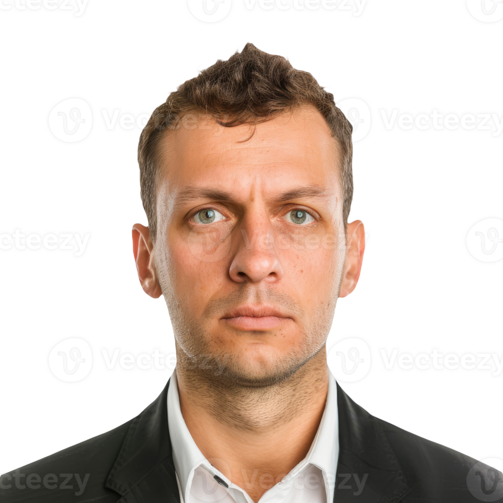 Serious Portrait of a Male Businessman in Formal Attire. Confident Executive in Suit and Tie png