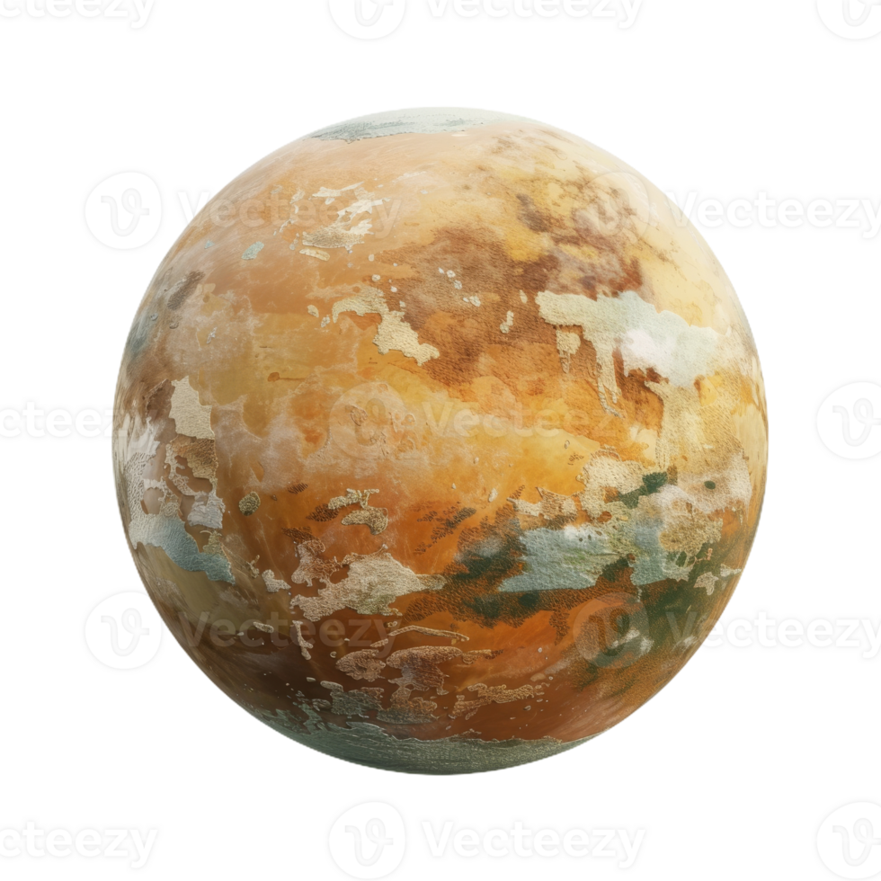 Realistic Rendering of a Textured Planet Resembling a Distant Celestial Body png