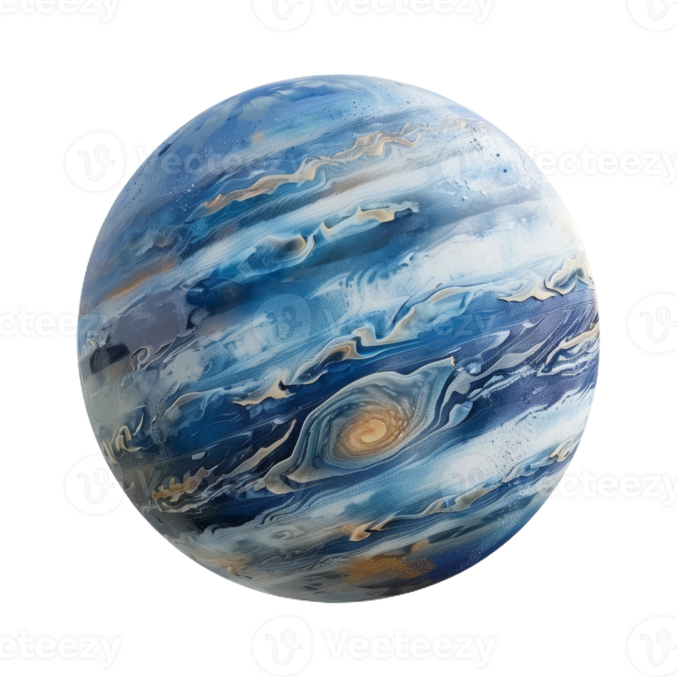 Single planet on isolated background in the style of hyper realistic png