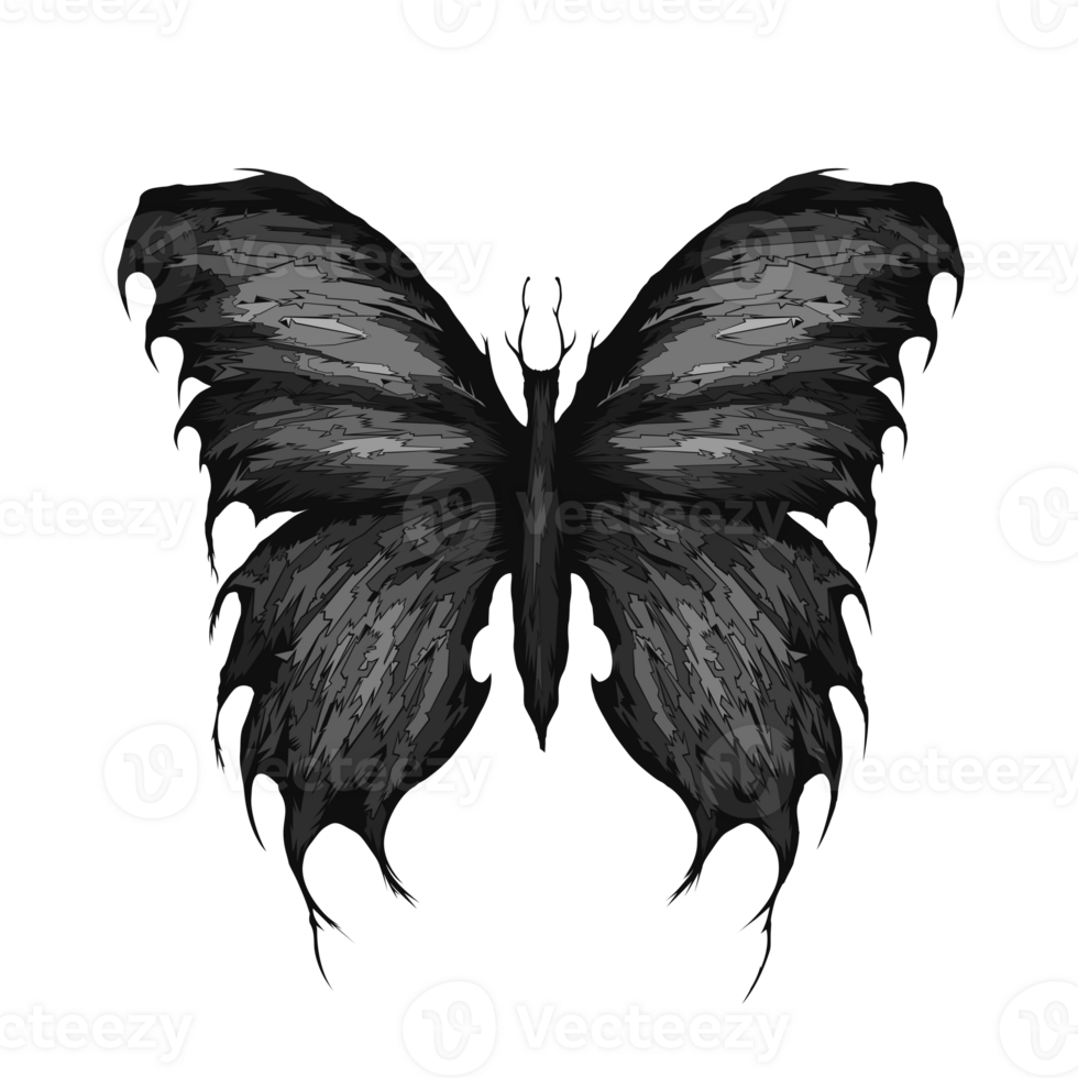 fantasy butterflies, black and white gothic art, geometric shapes png