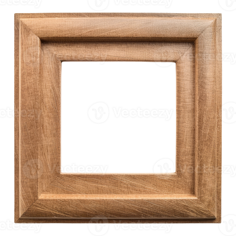 Wooden Picture Frame With a Square Opening for Artwork Display png