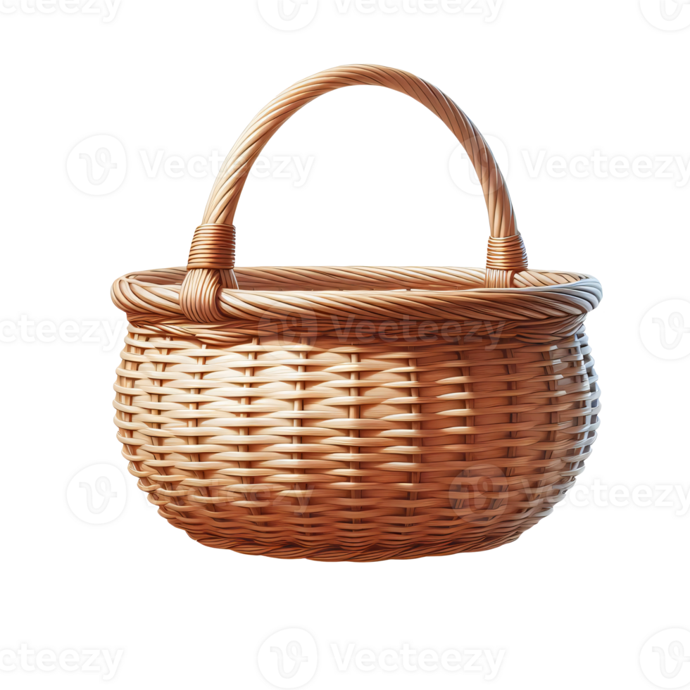 Basket isolated on transparent background, Bamboo made basket png