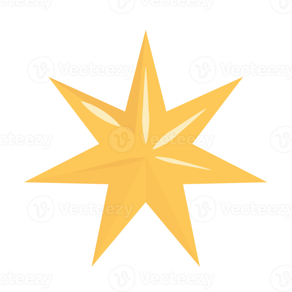 Shiny golden star png
