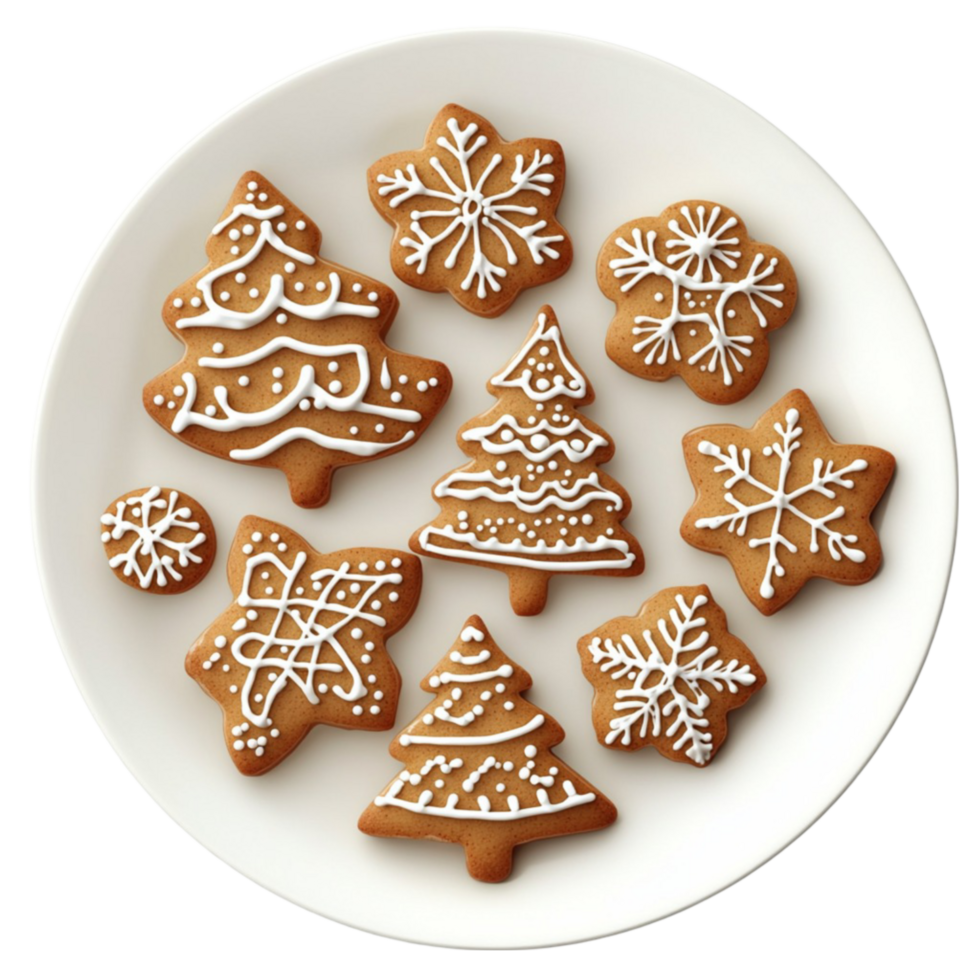 Beautifully Iced Gingerbread Cookies for the Holidays png