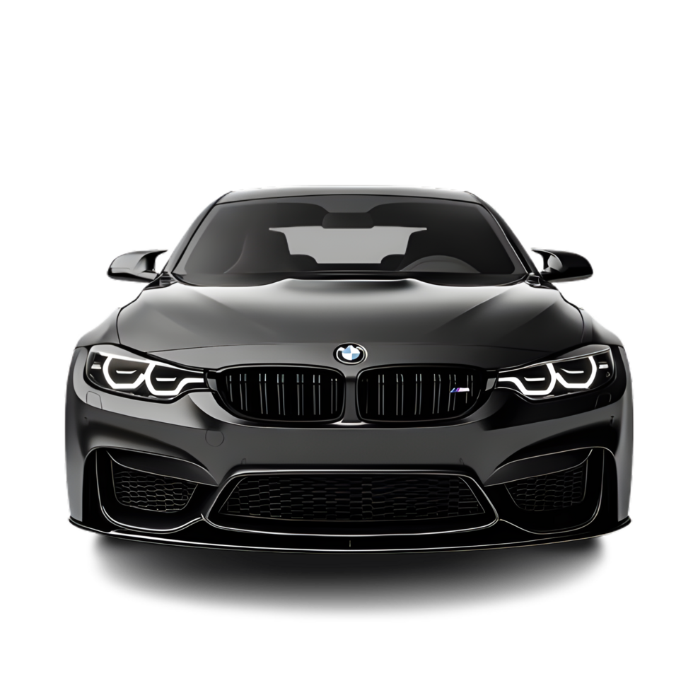 A Black car on a transparent background png