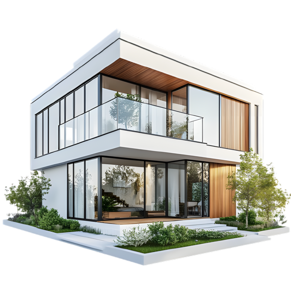 Modern house isolated on transparent background png