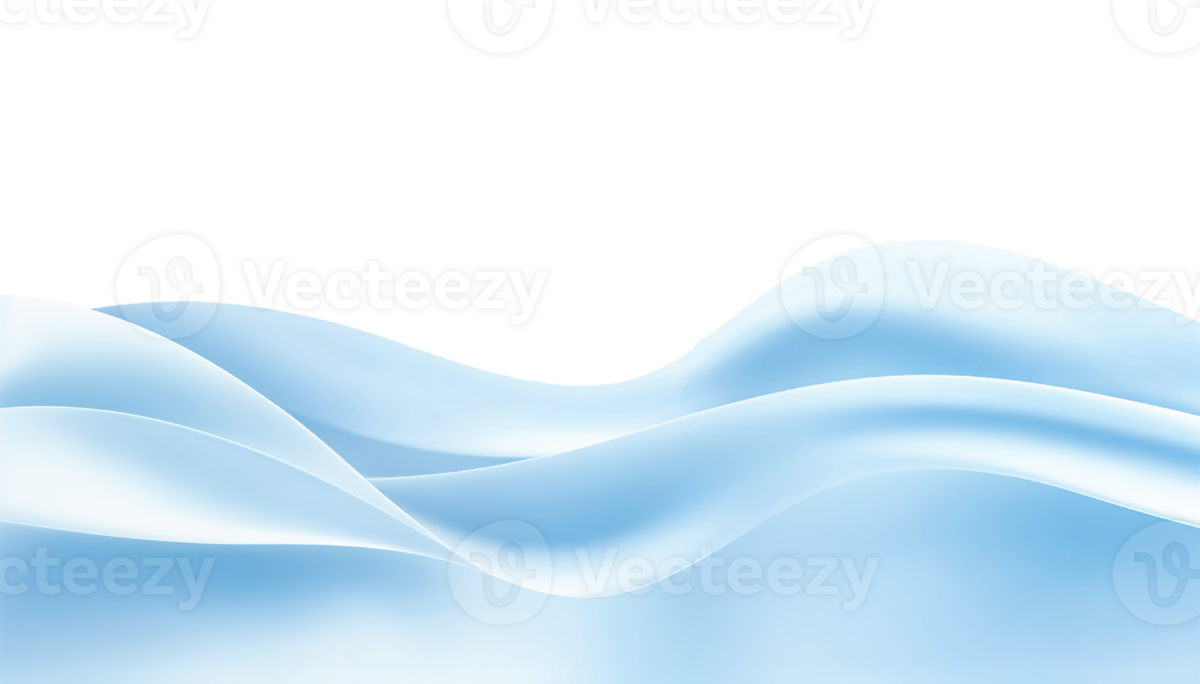 Blue abstract wave flow on transparent background png