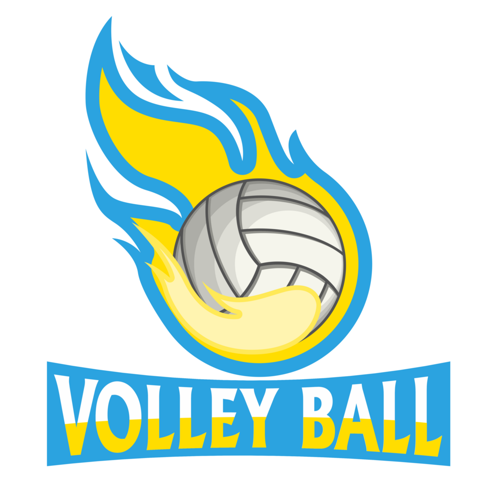 Firey Volley Ball Logo Design png
