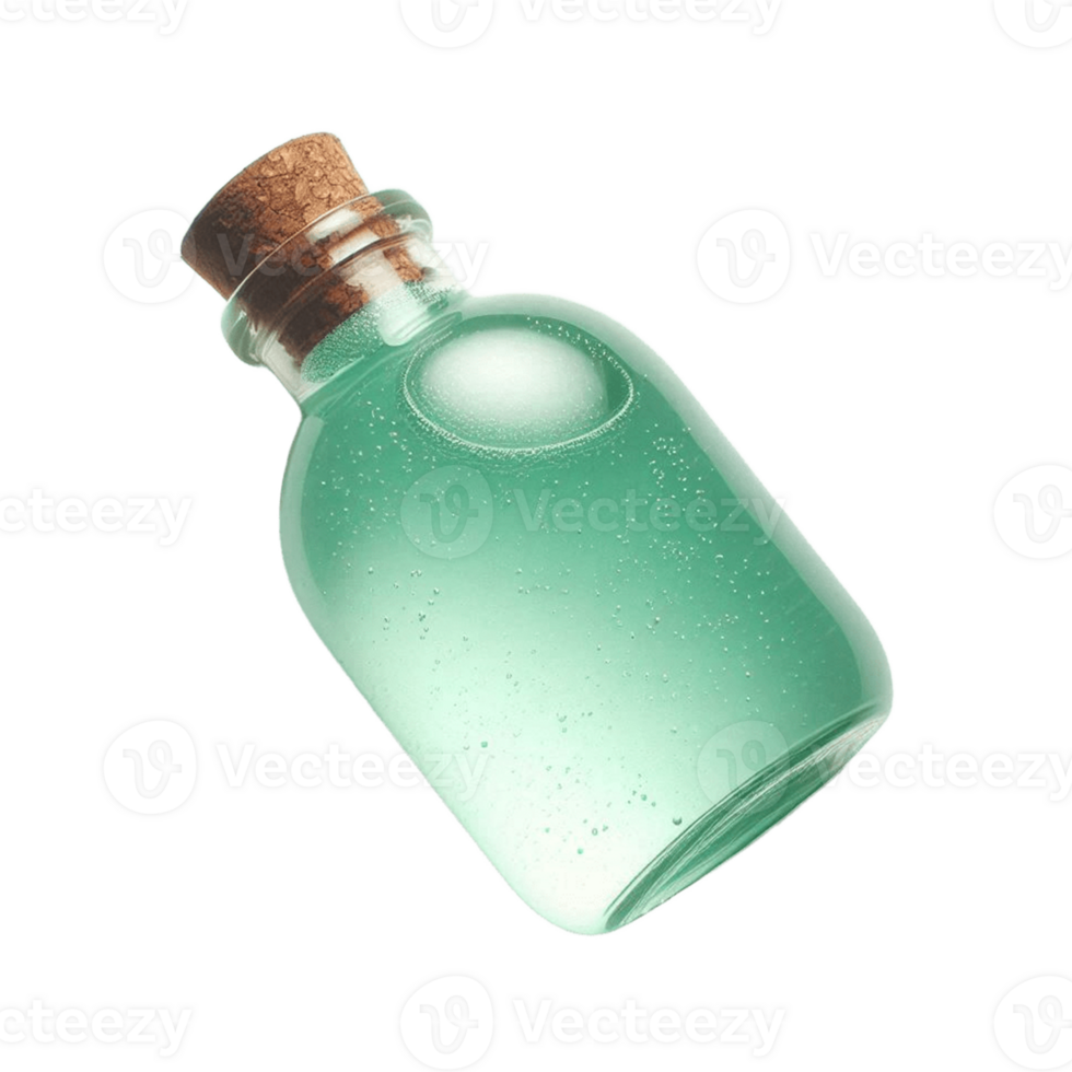 A glass jar green color syrup in transparent background png