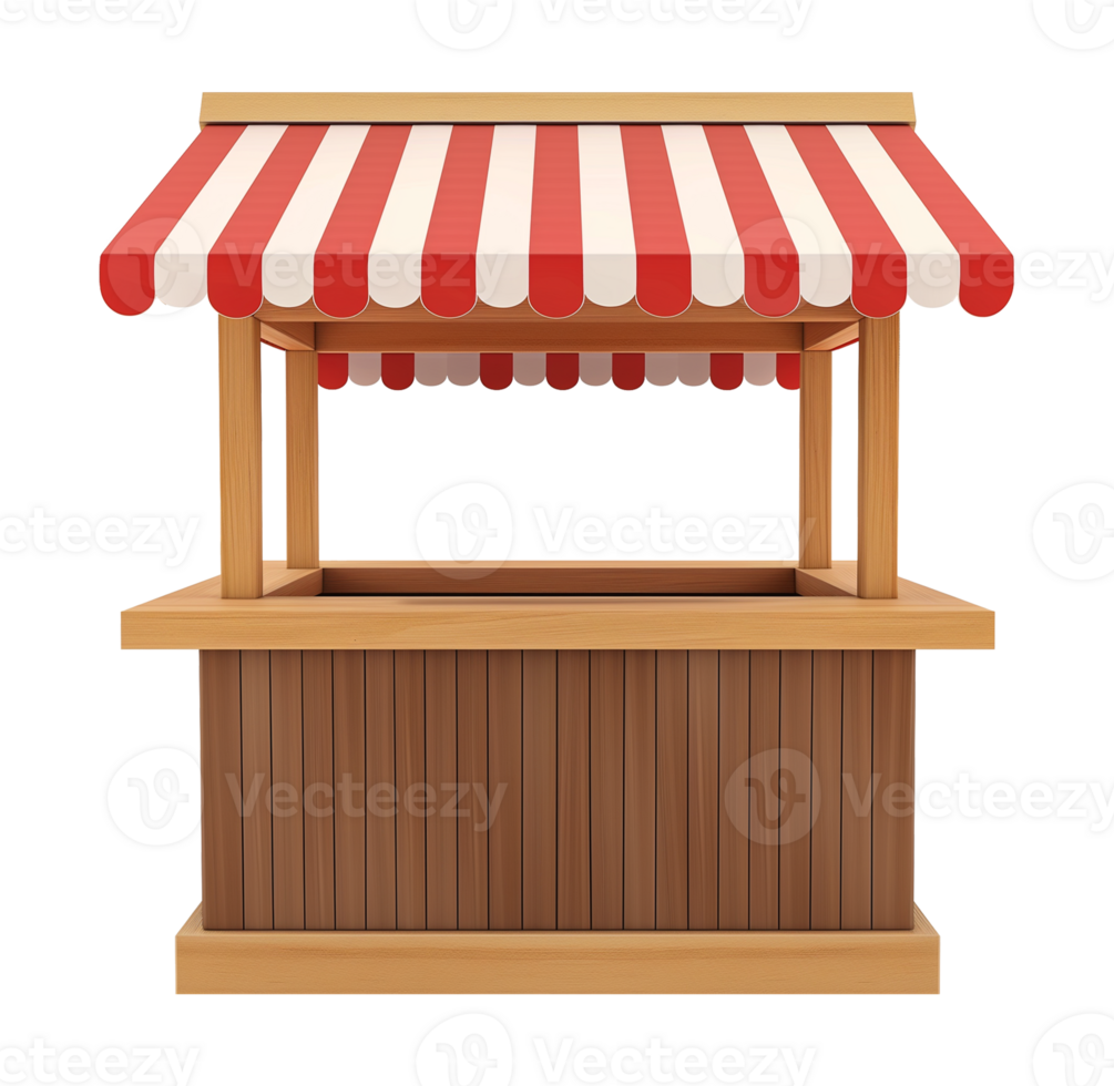 Empty Shop Stall Isolated on Transparent Background png