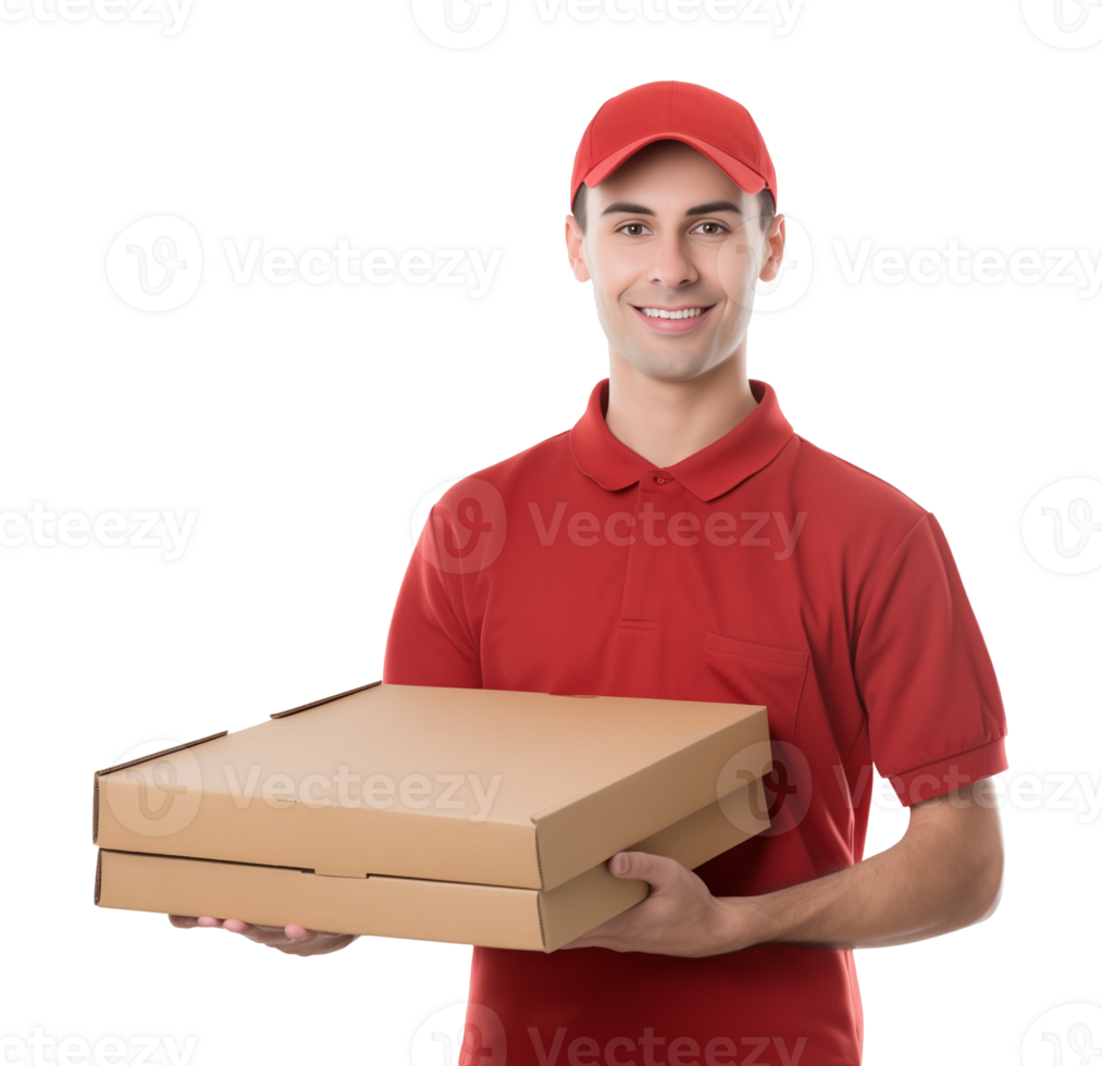 Pizza Delivery Man Isolated on Transparent Background png
