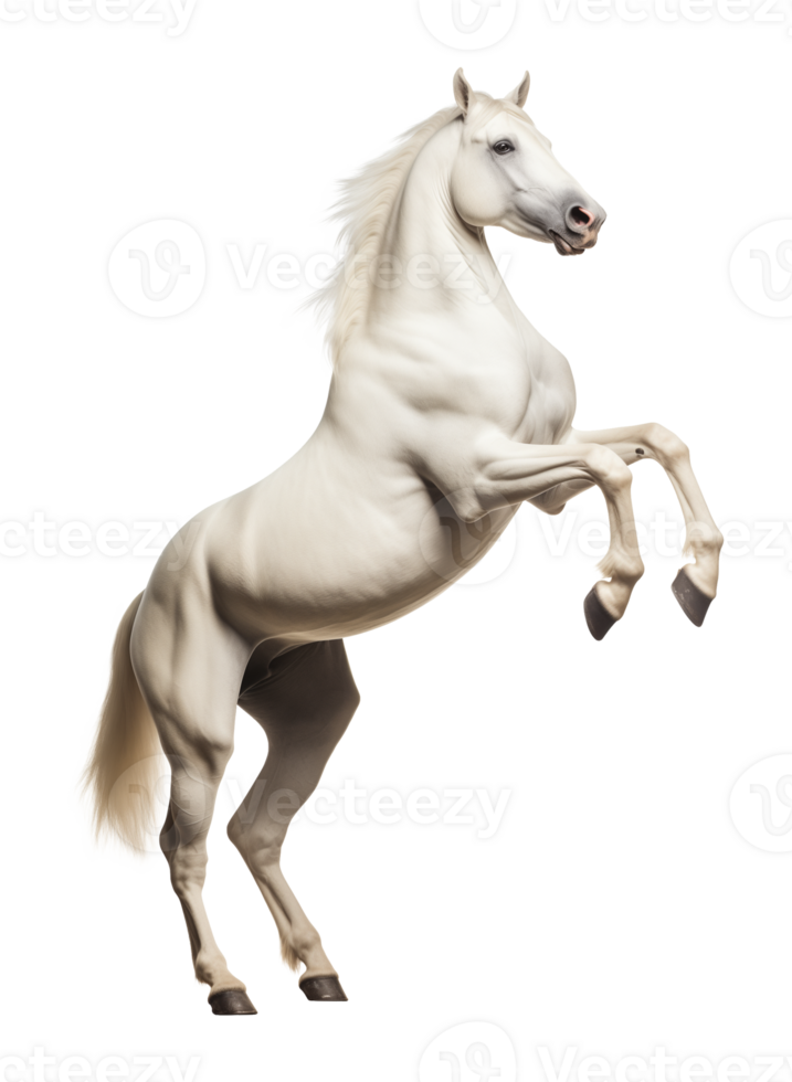White Horse Rearing Isolated on Transparent Background png
