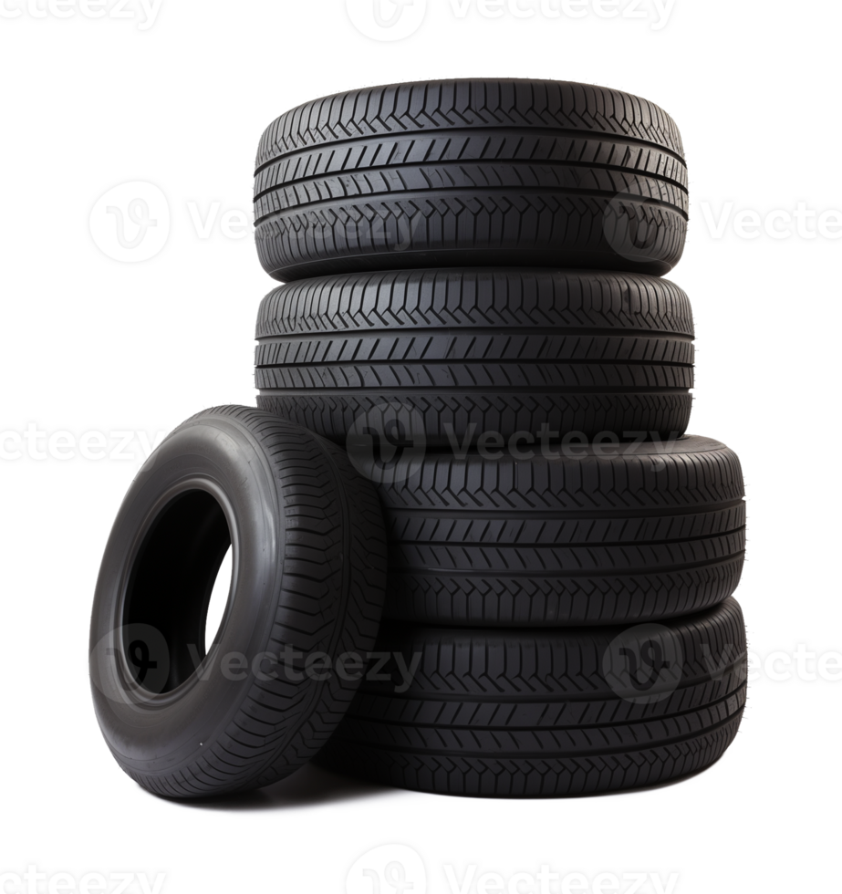 Stack of Tires Isolated on Transparent Background png