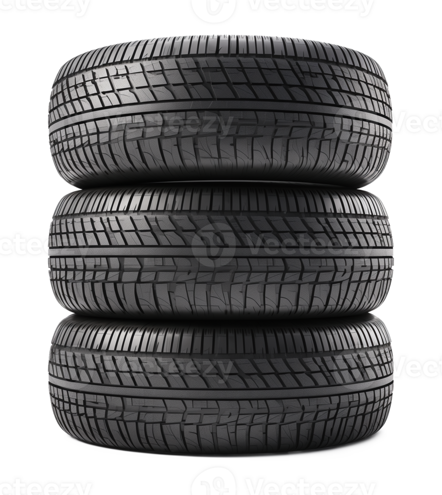 Tires Stack of 3 Isolated on Transparent Background png