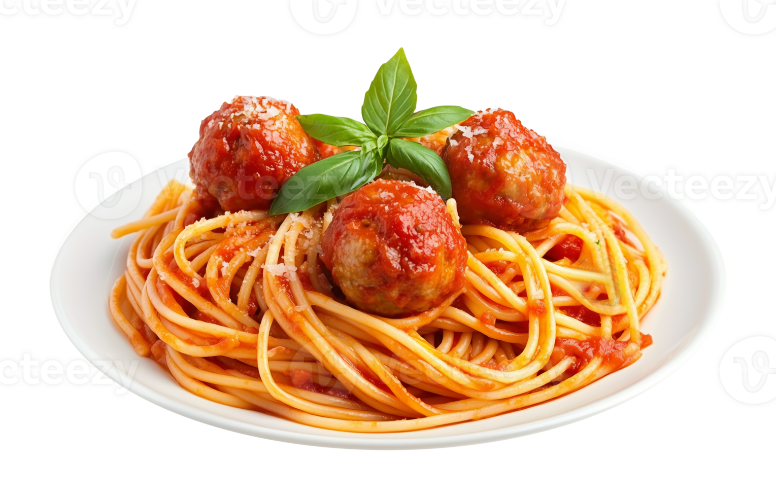 Italian Spaghetti With Meatball Isolated on Transparent Background png