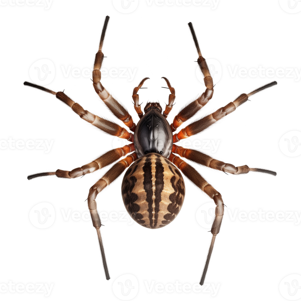 Spider Top View Isolated on Transparent Background png