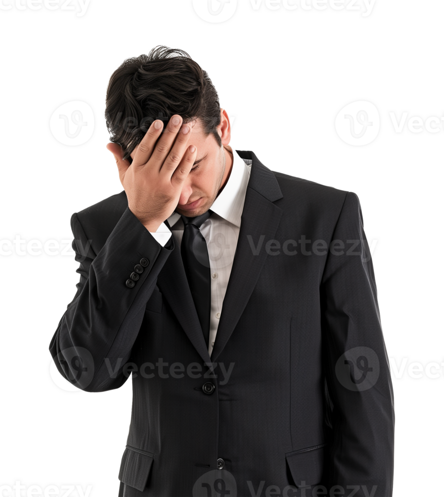 Businessman Making Facepalm Isolated on Transparent Background png