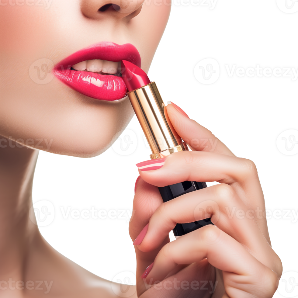 Lipstick Model Advertising Isolated on Transparent Background png