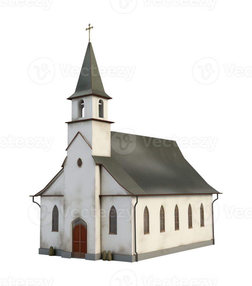 Small Church Isolated on Transparent Background png