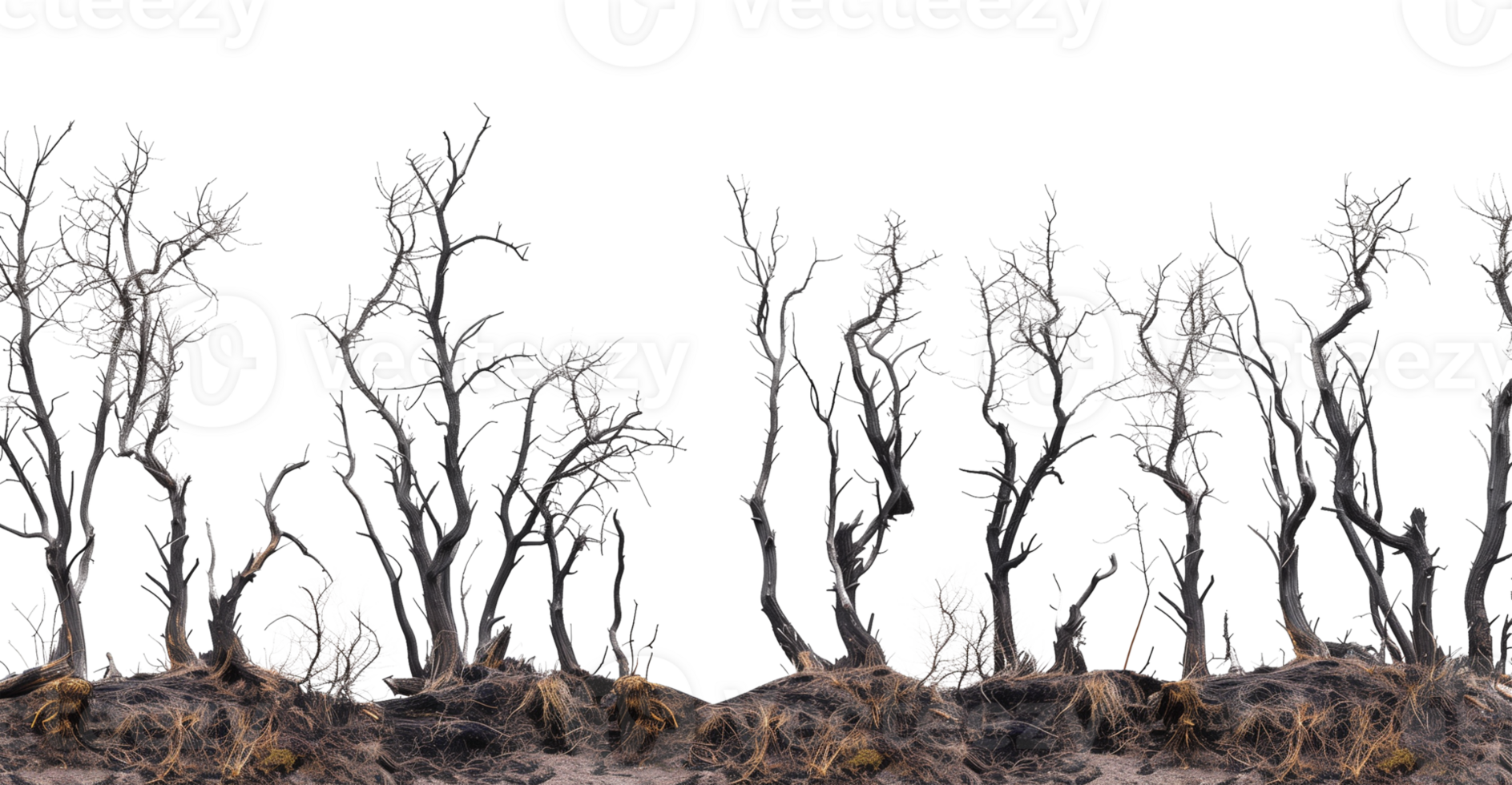 Dead Trees Forest Isolated on Transparent Background png