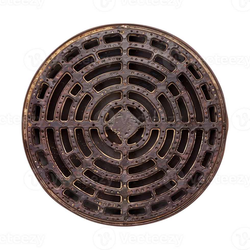 Manhole Cover Isolated on Transparent Background png