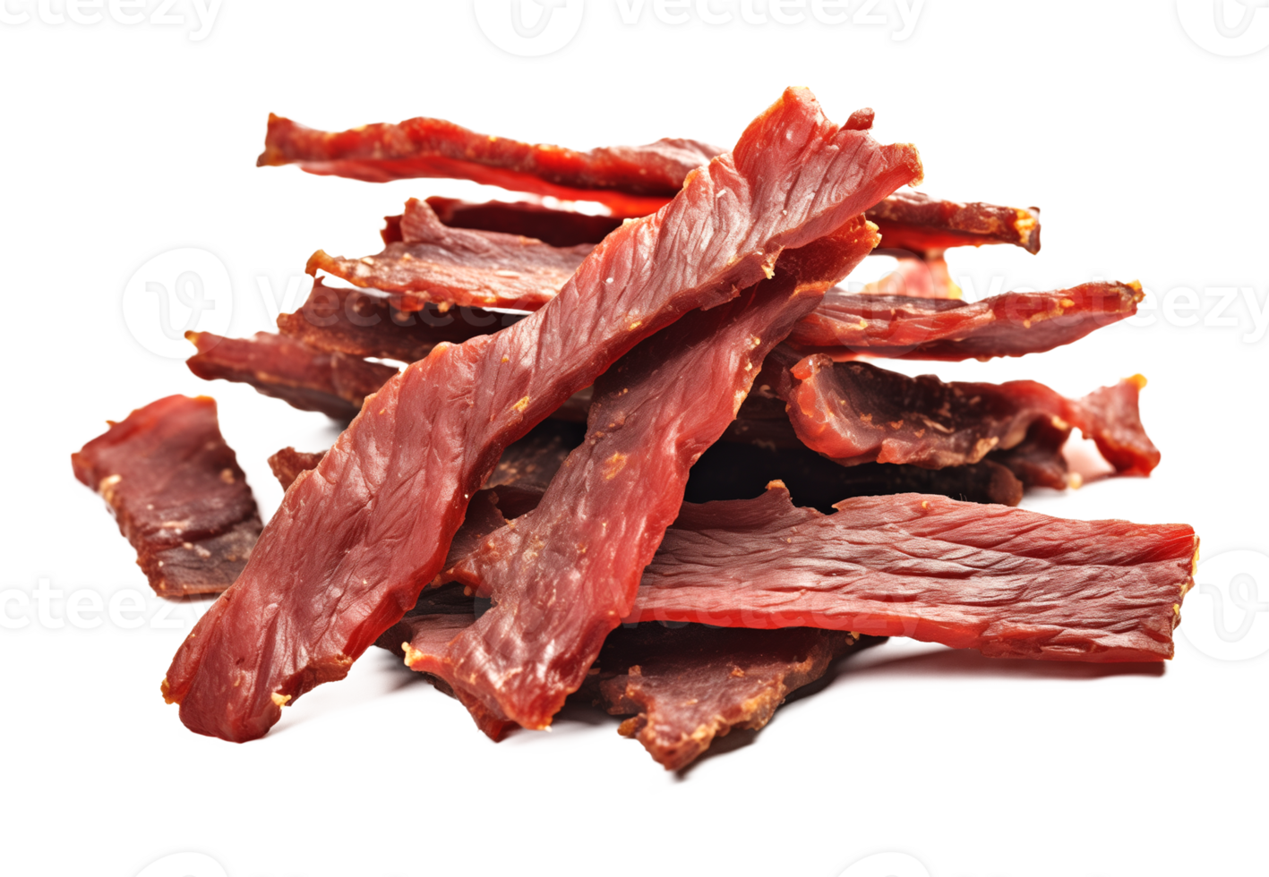 Beef Jerky Pile Isolated on Transparent Background png